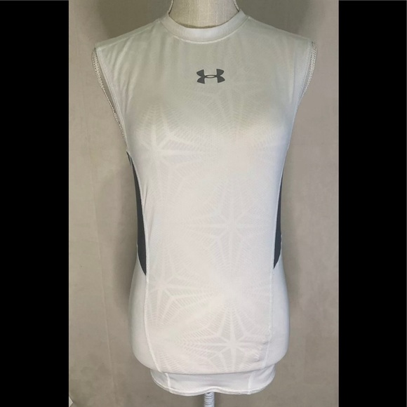 Under Armour Ladies Compression Sleeveless Shirt - Pearl Color - Size S - EUC - Picture 1 of 5